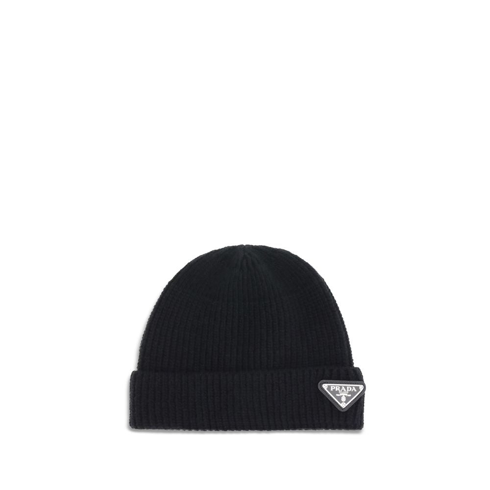 Prada Wool Blend Beanie in Black