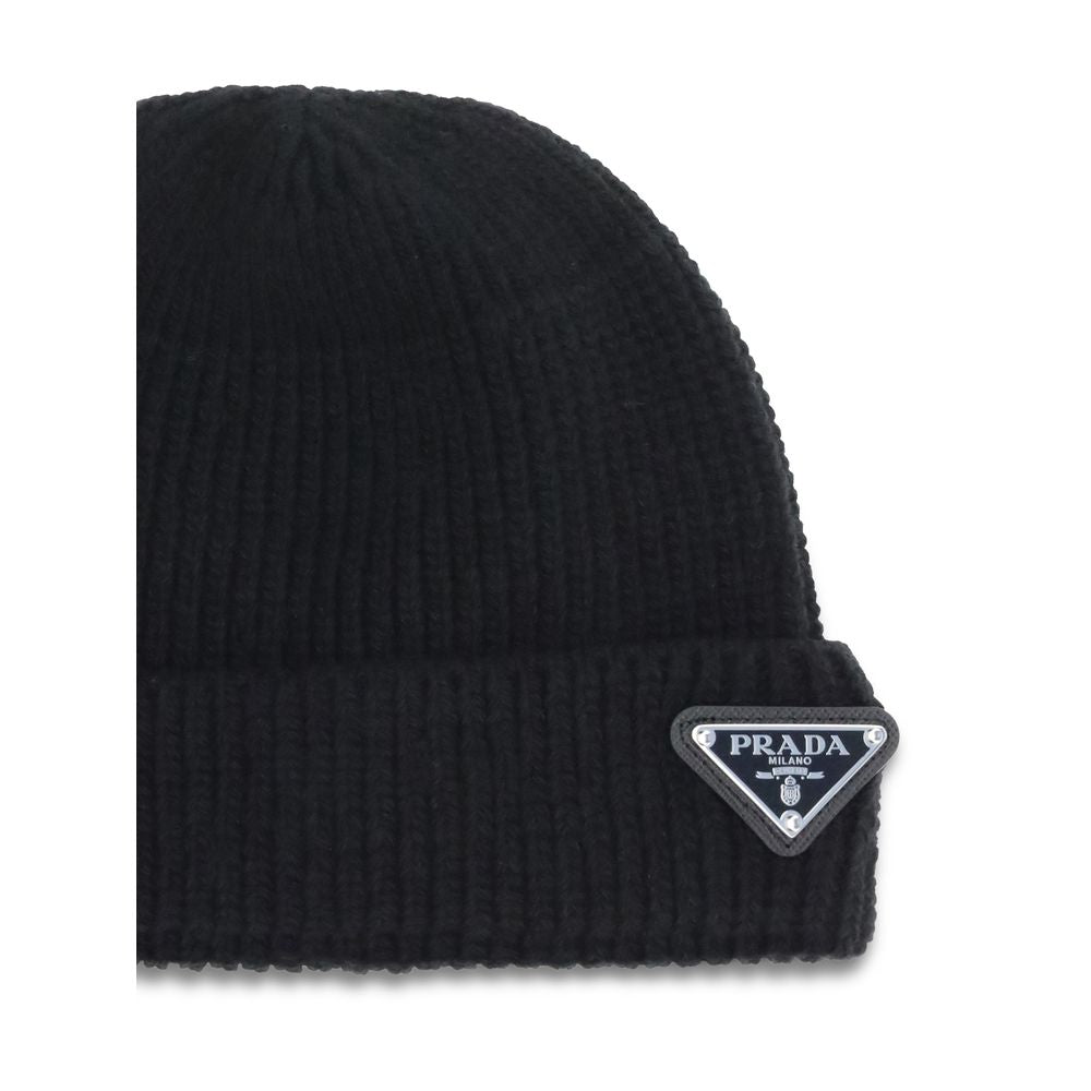 Prada Wool Blend Beanie in Black