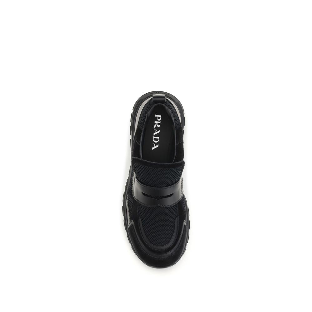 Prada Calf Leather Sneakers in Black