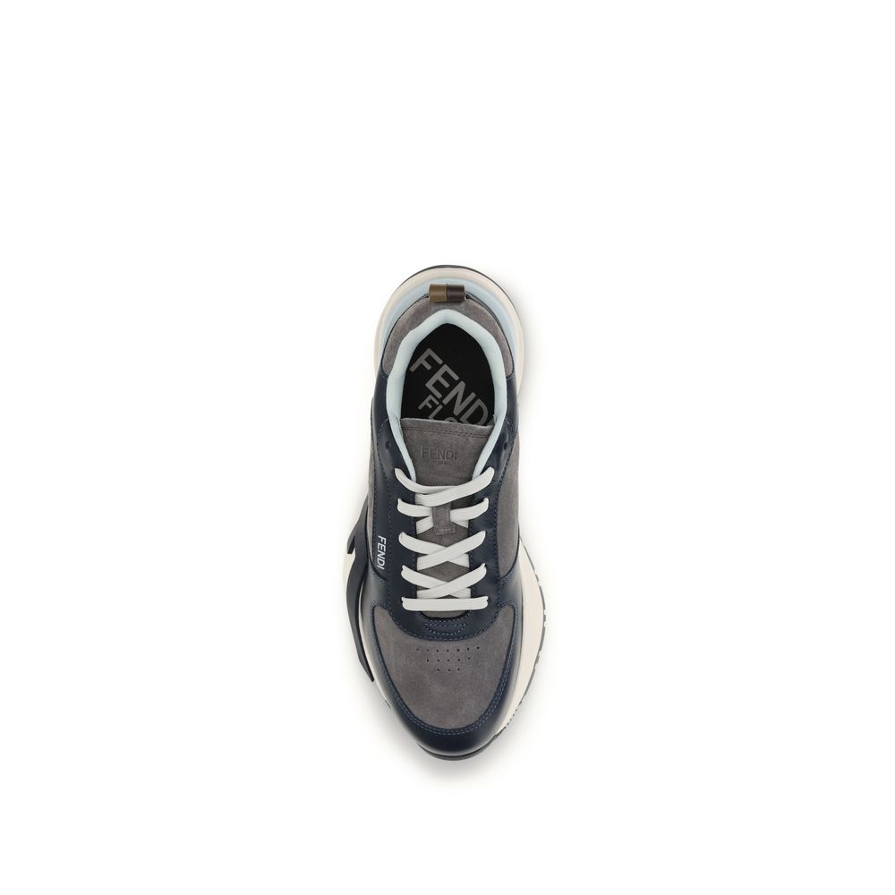 Fendi Calf Leather Flow Sneakers in Multicolor
