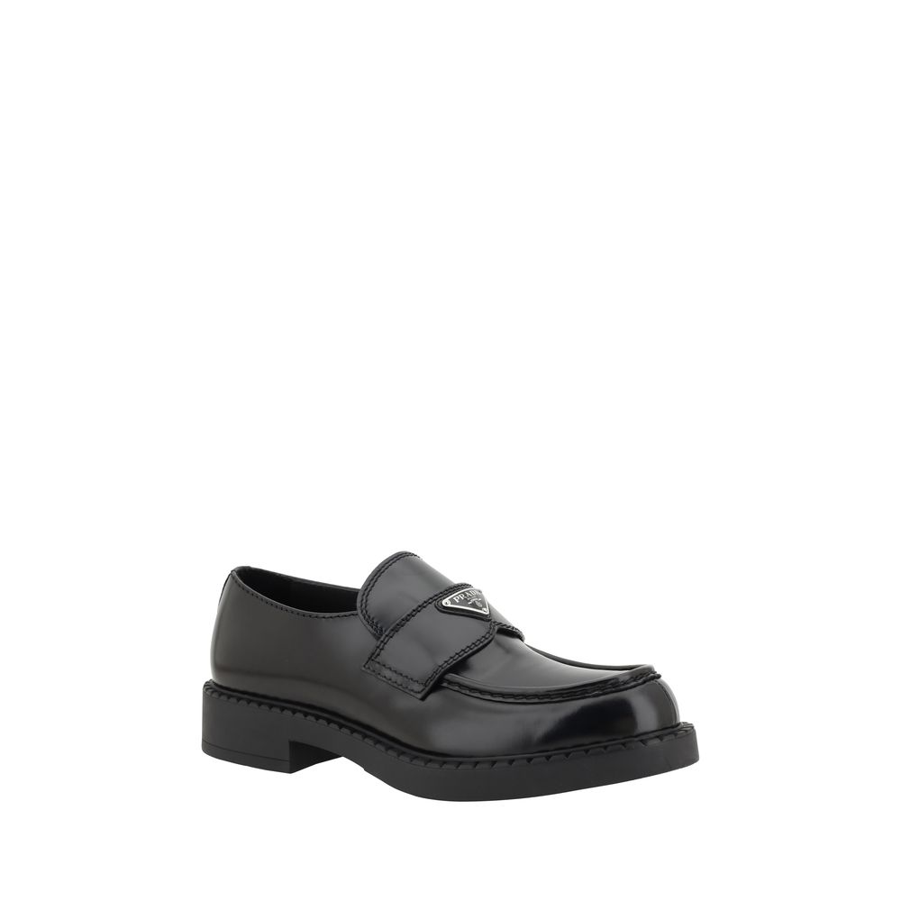 Prada Δερμάτινα Platform Loafers σε Μαύρο