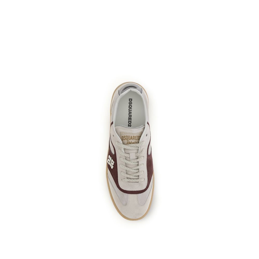 Dsquared² Calf Leather Low Top Sneakers in Beige