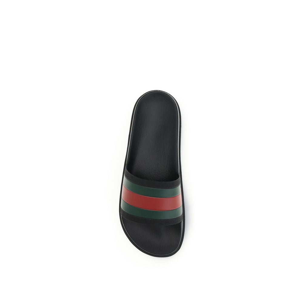 Gucci Lido Rubber Slippers in Black