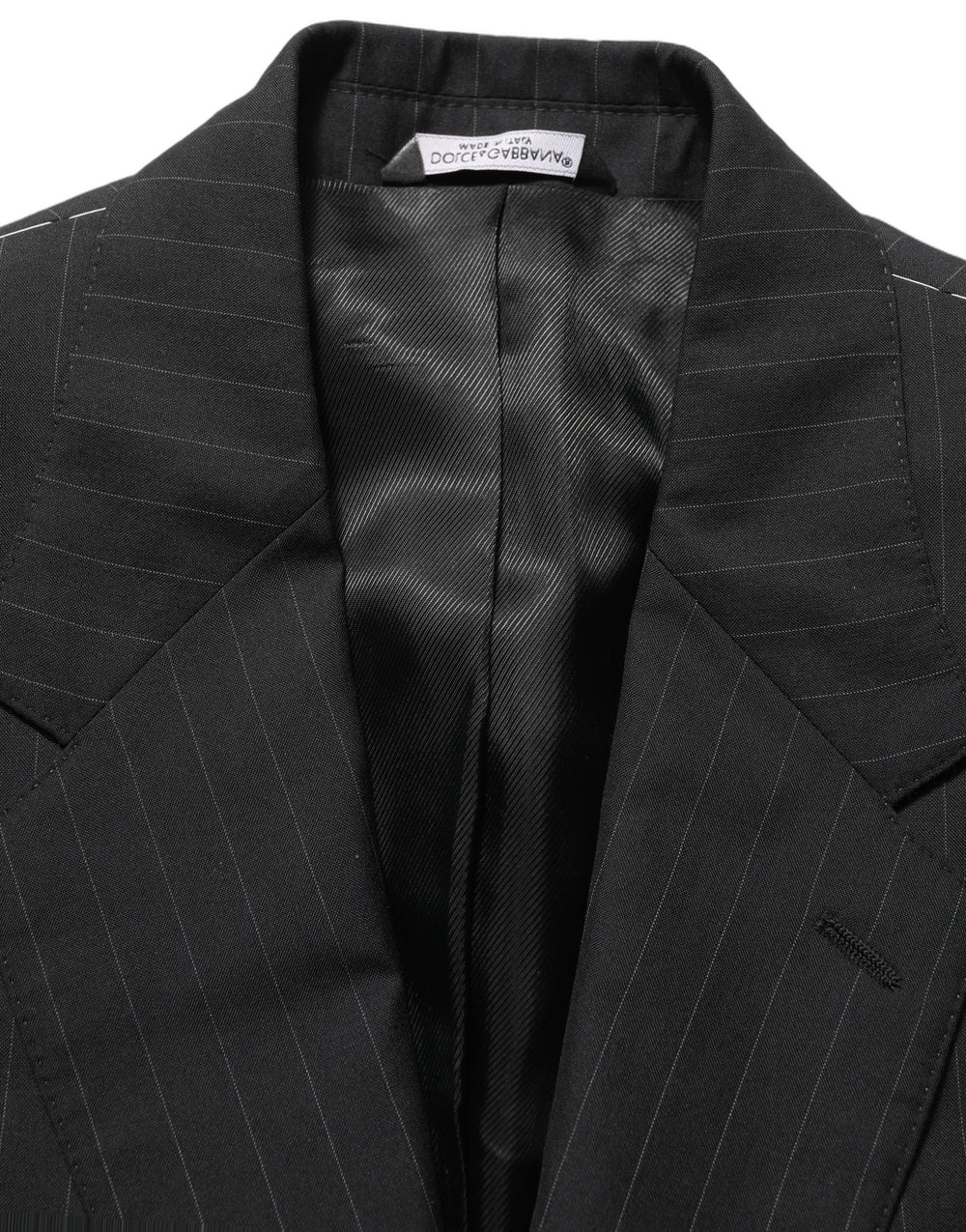 Dolce & Gabbana Striped Wool Blazer in Black