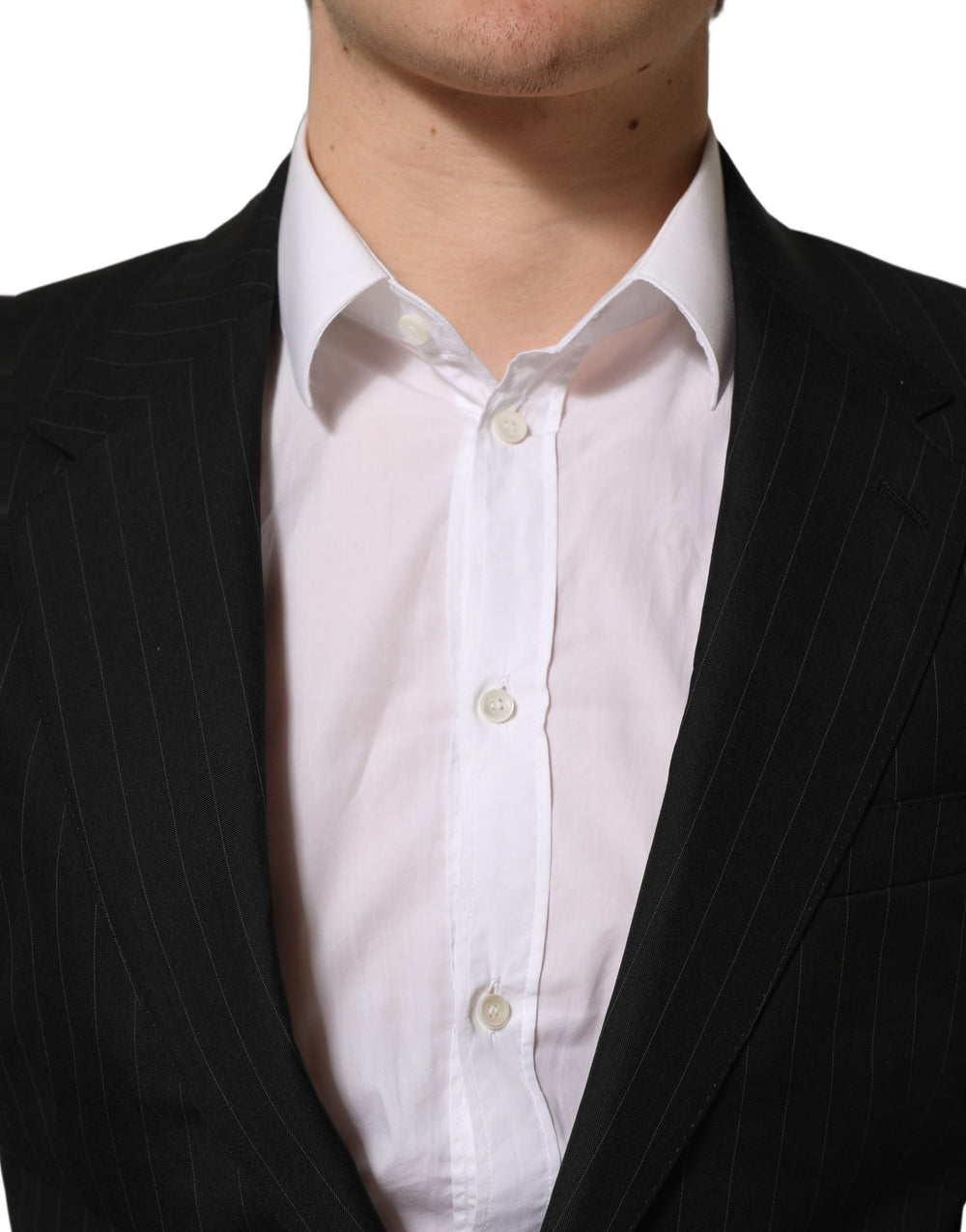 Dolce & Gabbana Striped Wool Blazer in Black