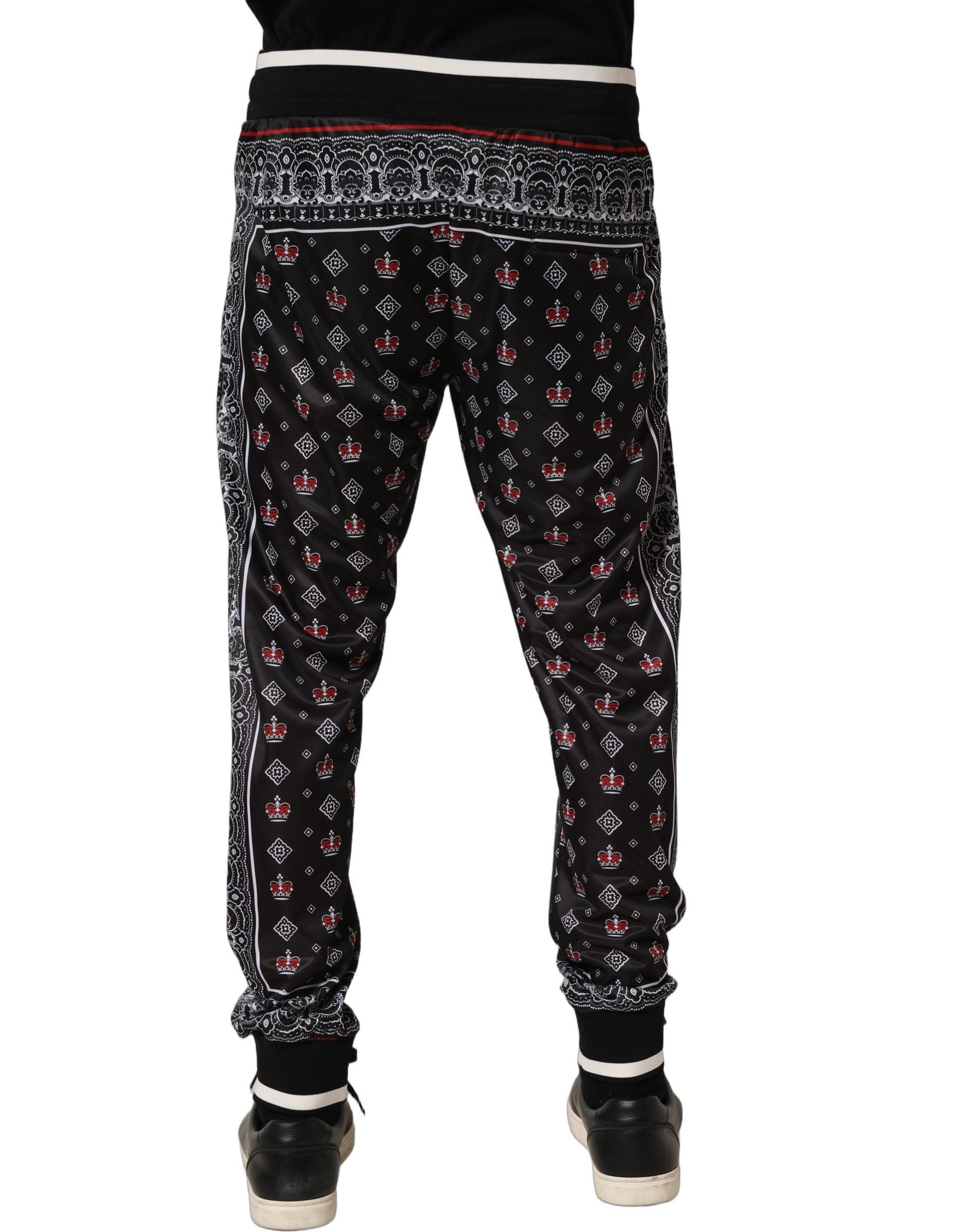 Black Bandana Crown Jogger Men Trouser Pants mens luxury fashion - Mens Edit