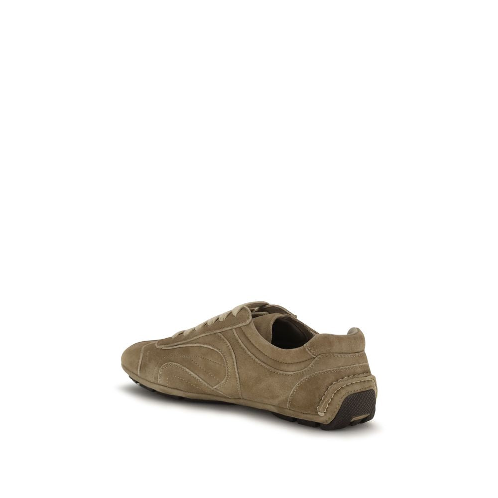 Prada Calf Leather Sneakers in Brown