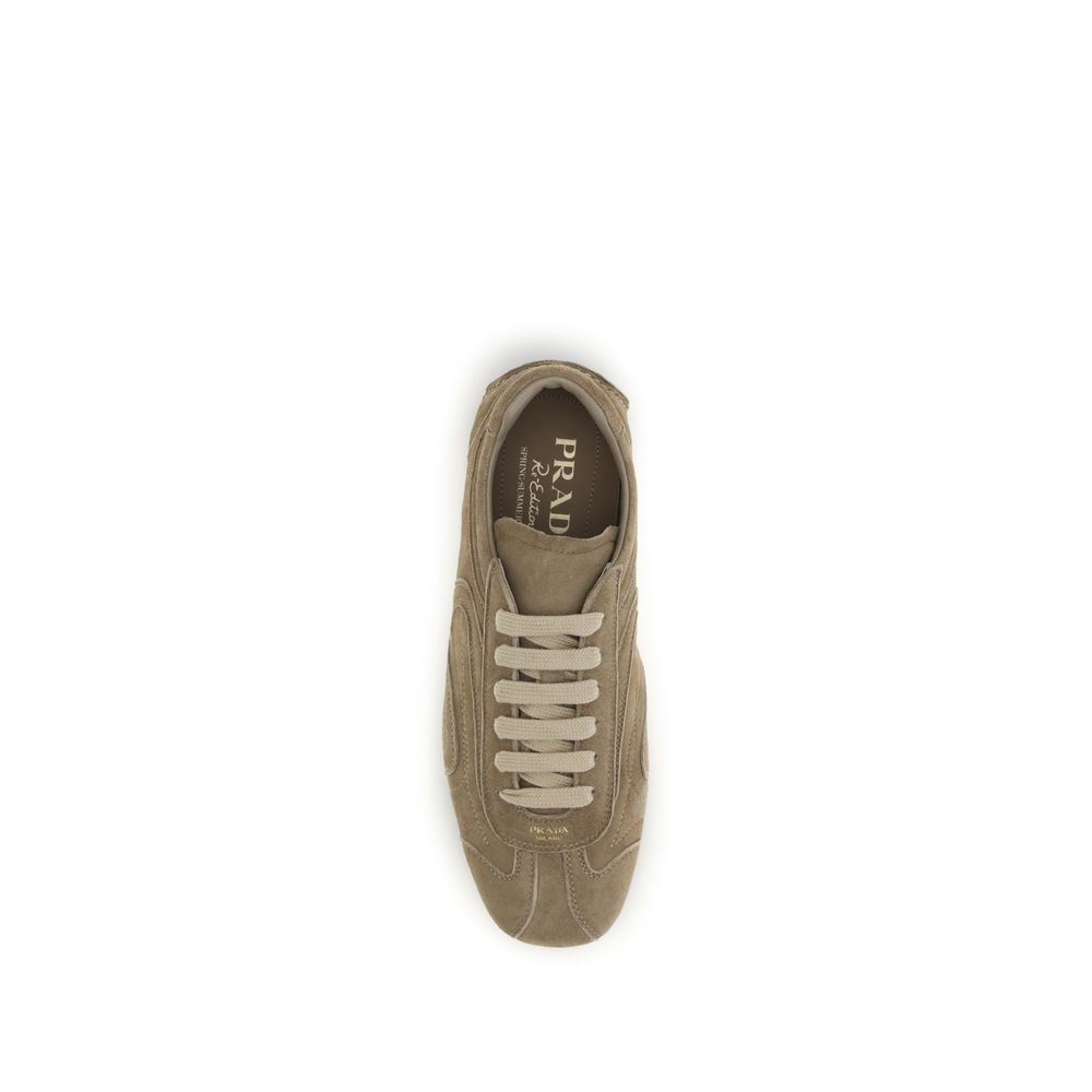 Prada Calf Leather Sneakers in Brown