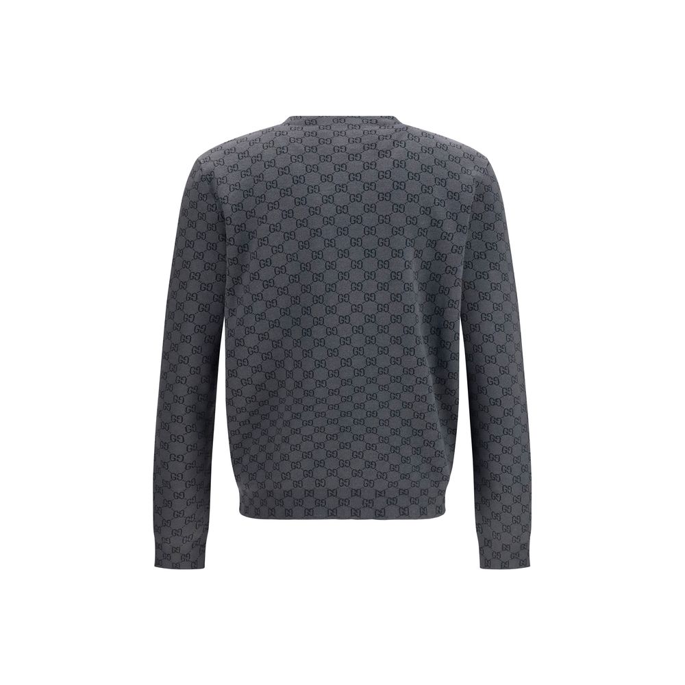 Gucci Wool and Silk Cardigan in Grey