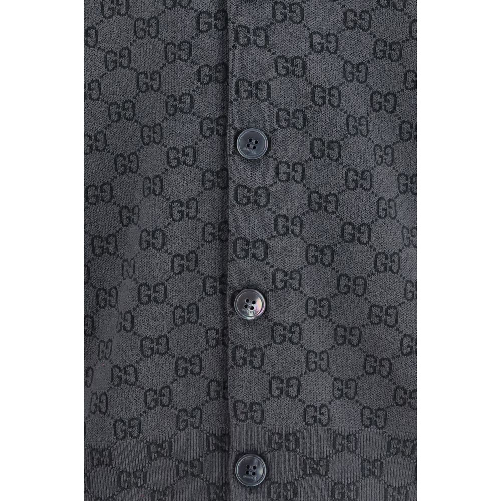 Gucci Wool and Silk Cardigan in Grey