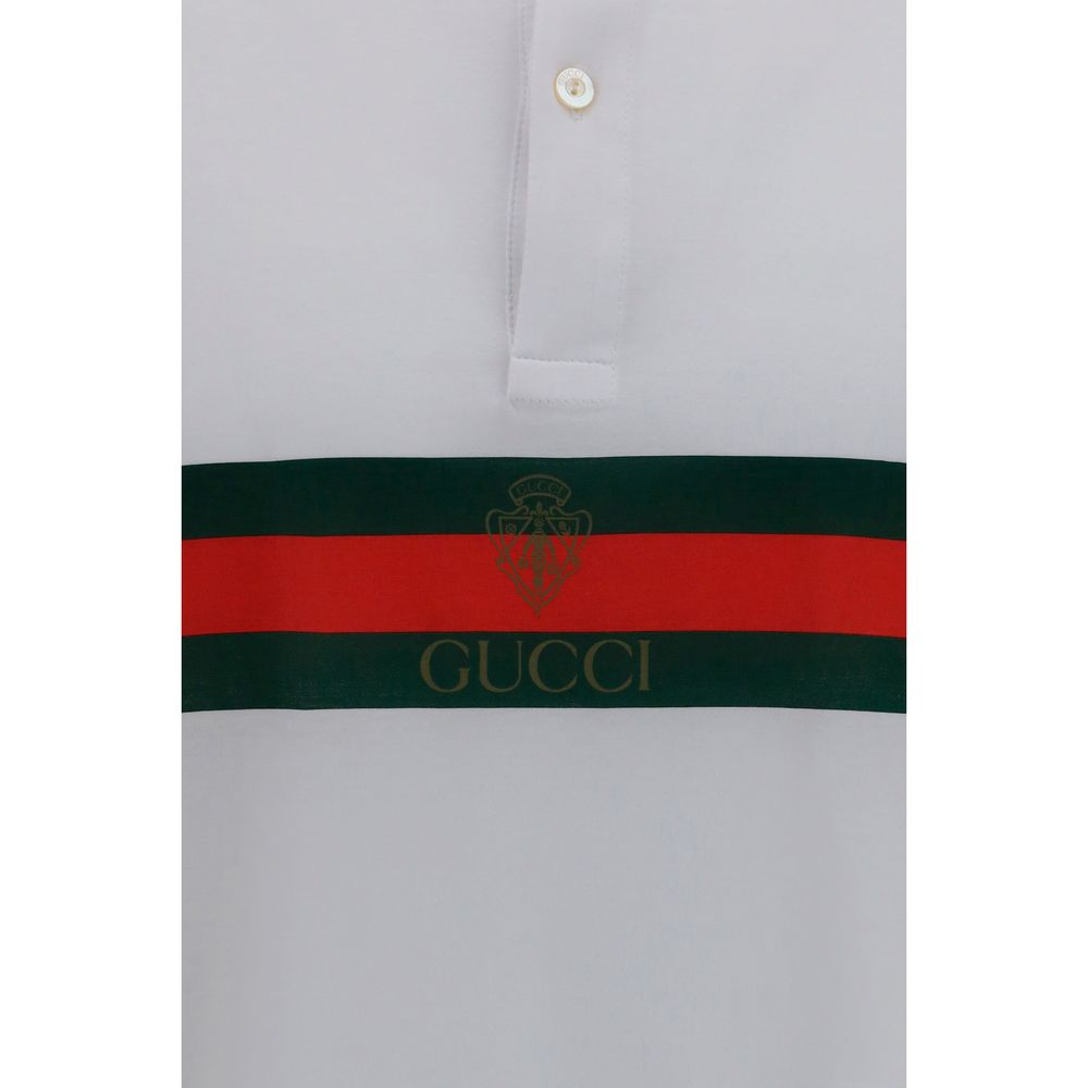Gucci 100% Cotton Polo Shirt in White