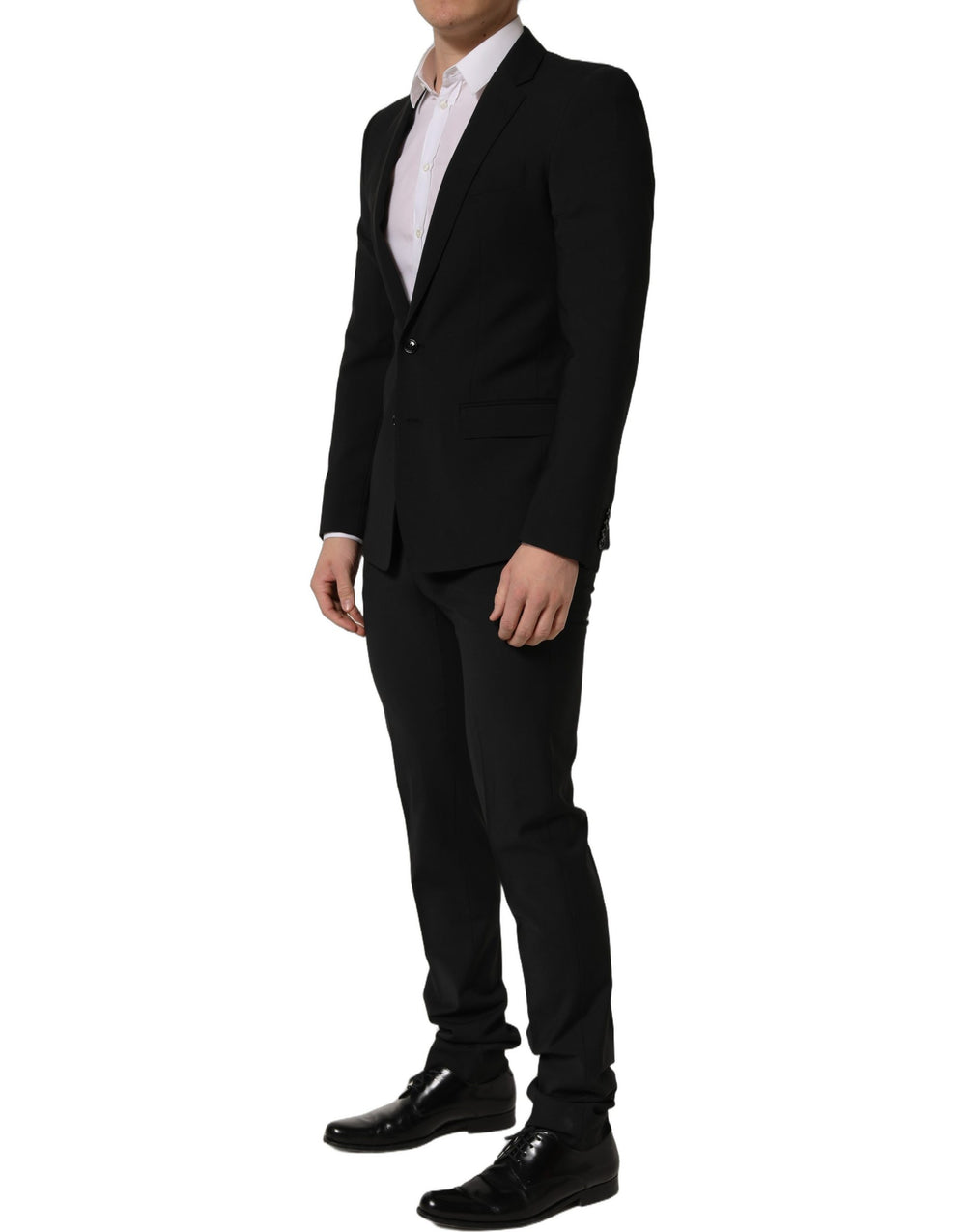 Black Wool Slim Fit Formal 2 Piece Men Suit