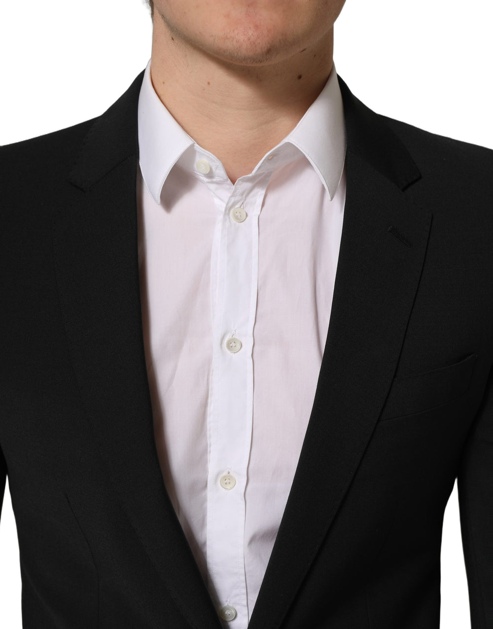 Black Wool Slim Fit Formal 2 Piece Men Suit