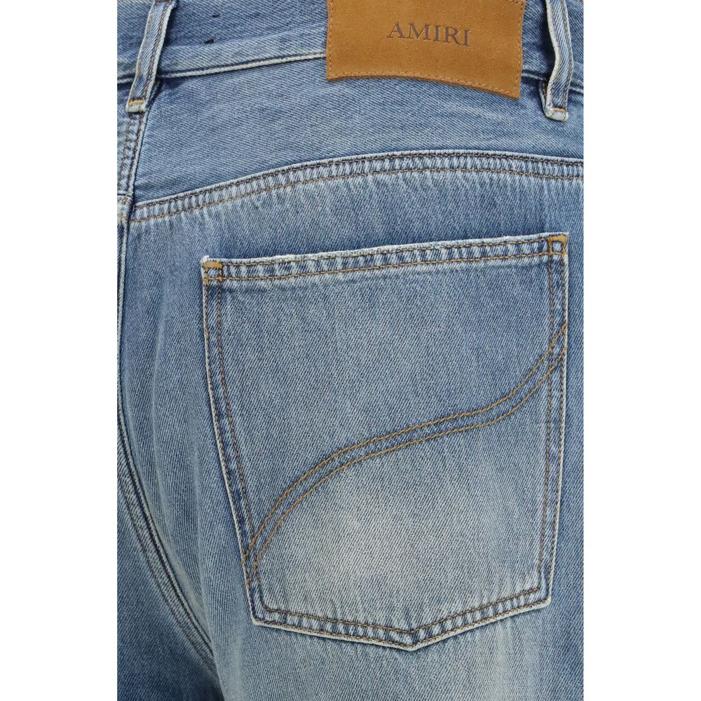 Amiri 100% Cotton Flared Jeans in Blue