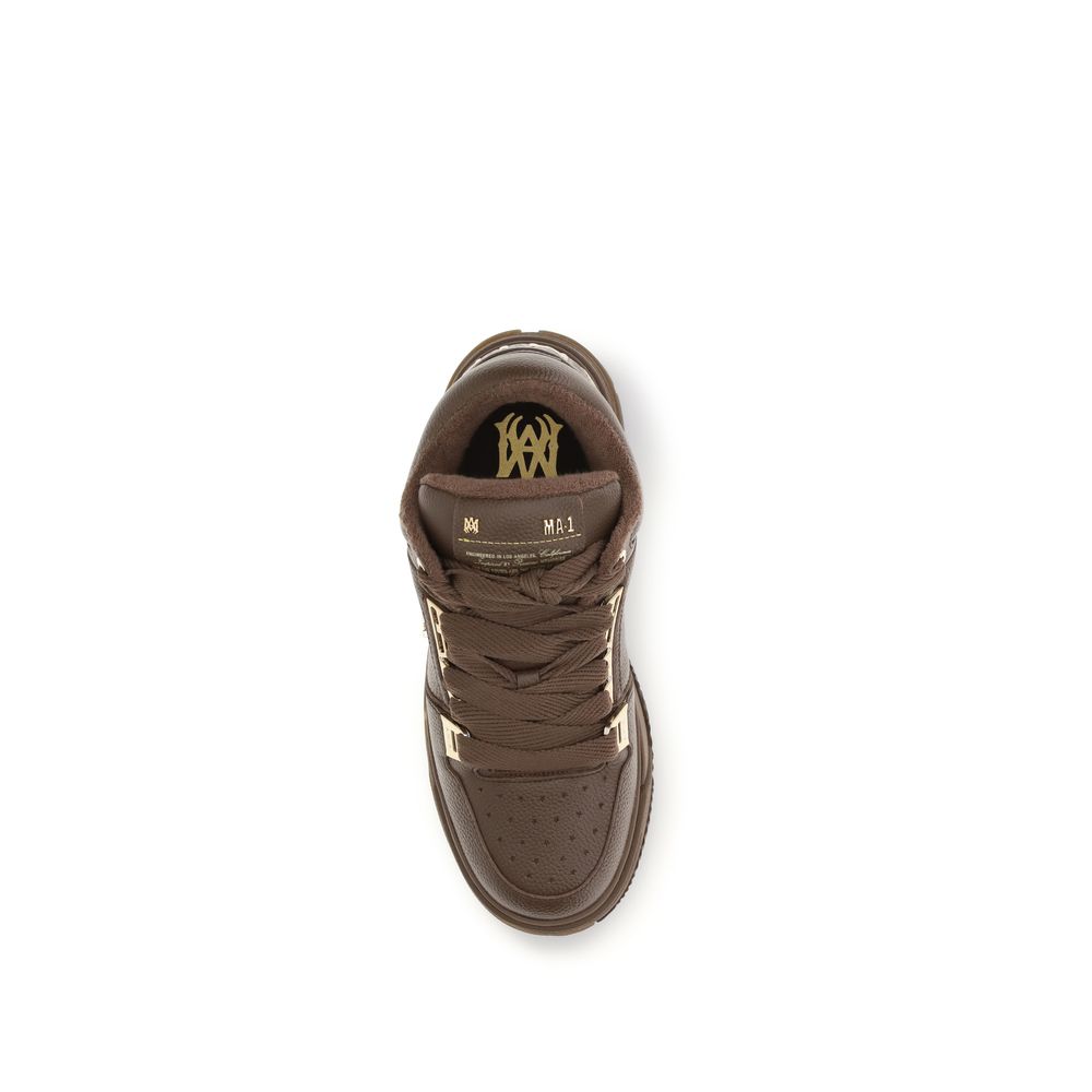 Amiri Calf Leather Chunky Sneakers in Brown