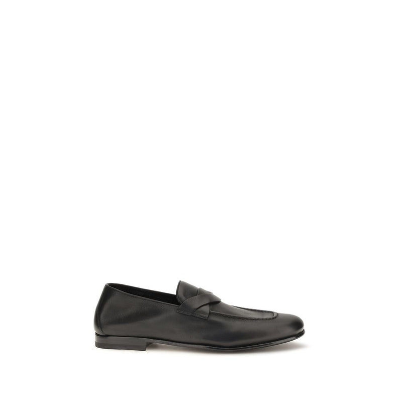 Tom Ford 100% Calf Leather Slip-On Loafers in Black mens luxury fashion - Mens Edit