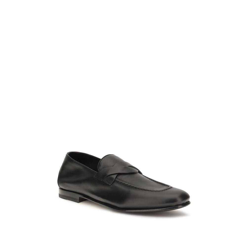Tom Ford 100% Calf Leather Slip-On Loafers in Black