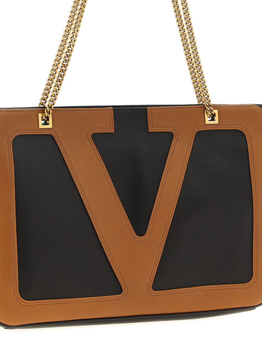 Valentino Garavani Lamb Leather Tote Bag in Brown