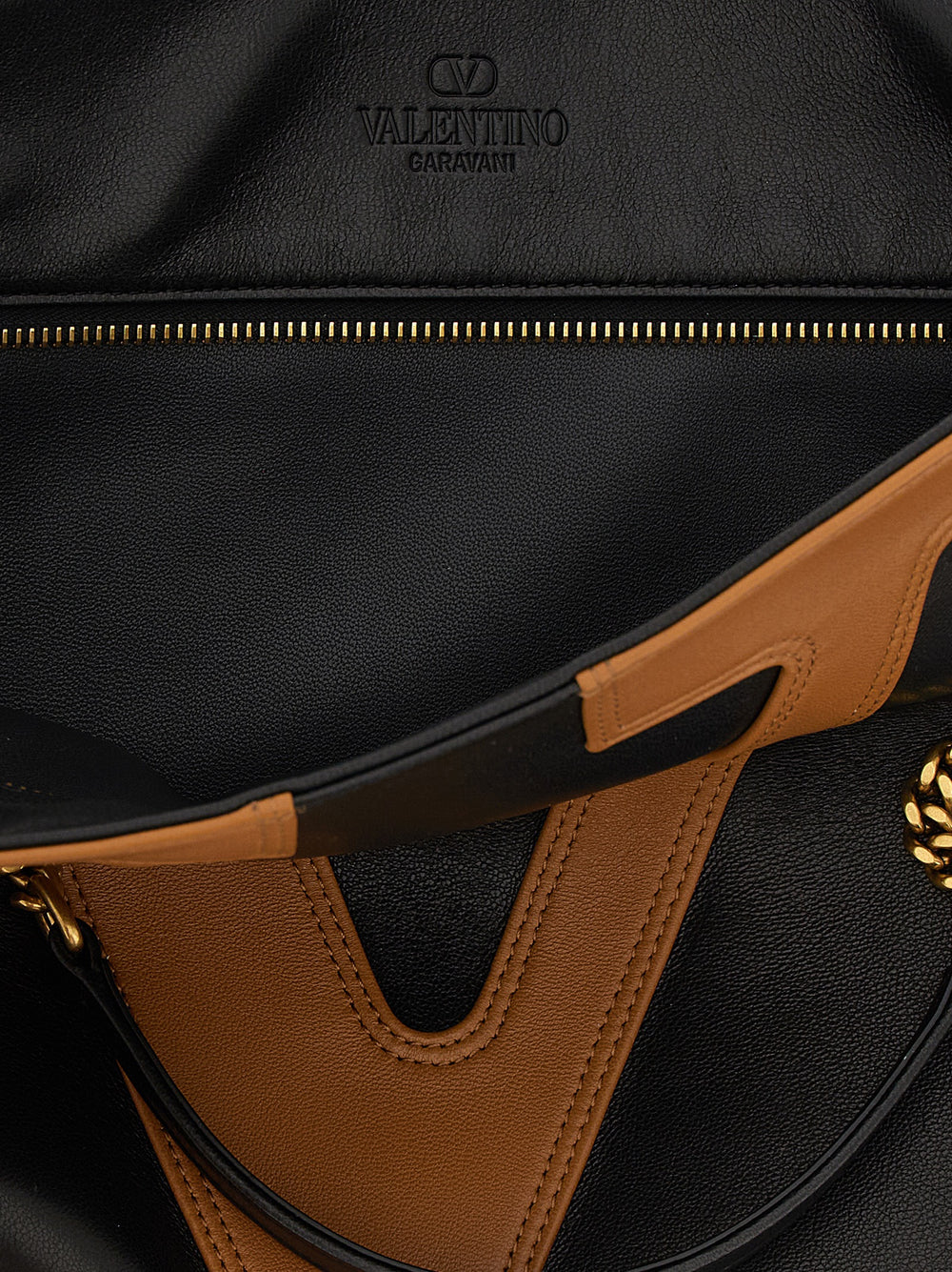 Valentino Garavani Lamb Leather Tote Bag in Brown