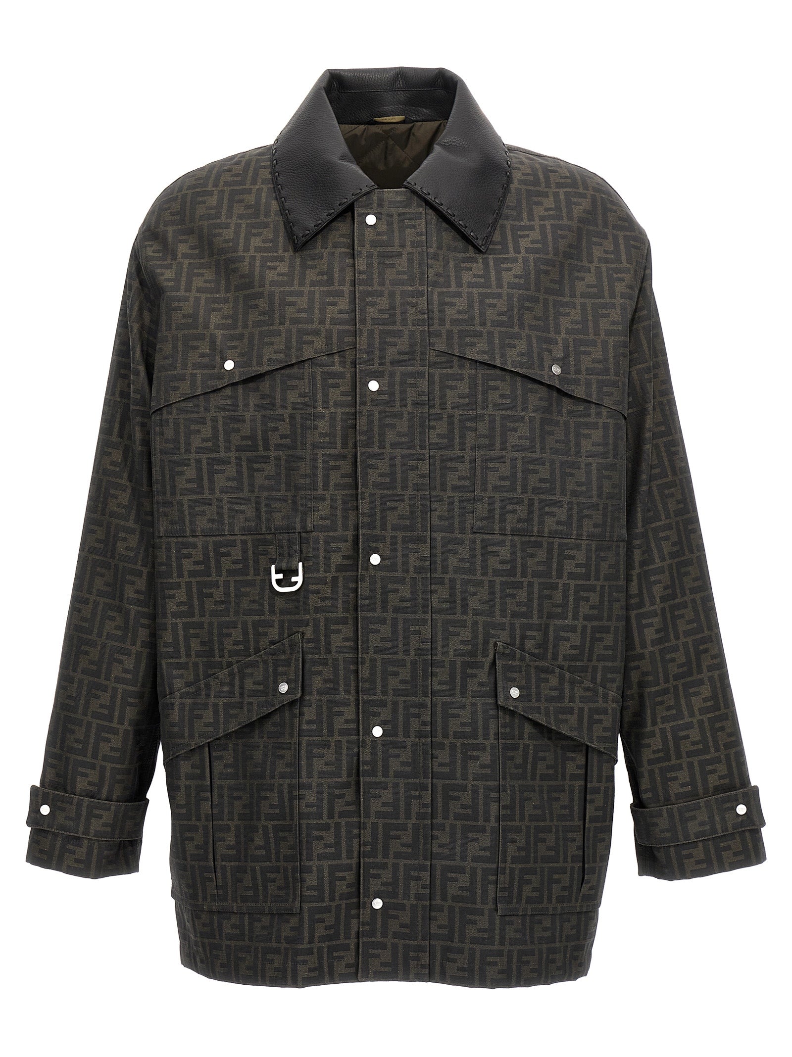 Brown Polyester Full-Length Jacket mens luxury fashion - Mens Edit
