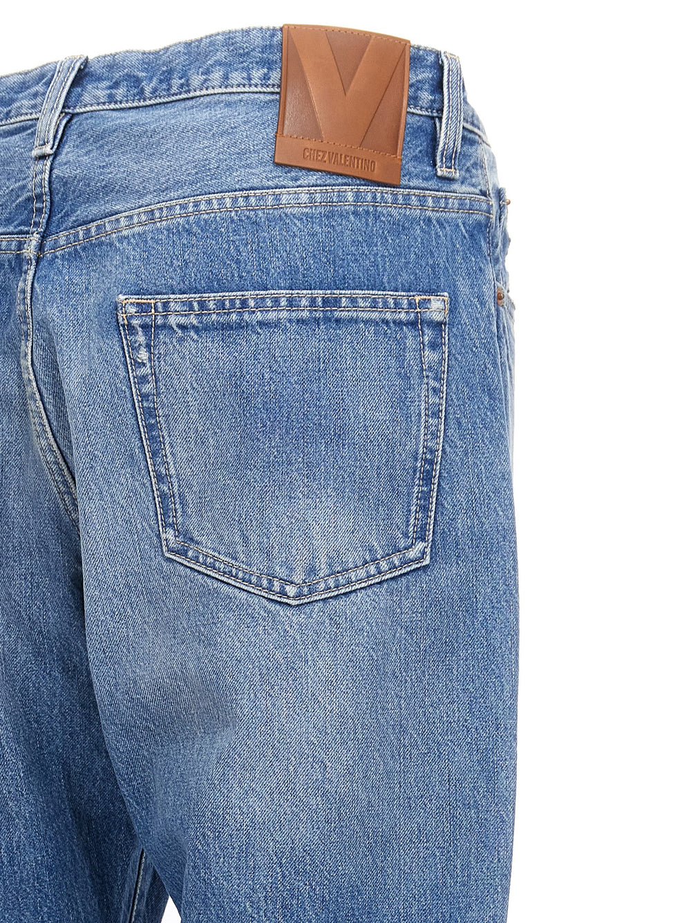 Valentino Garavani Cotton Straight-Leg Jeans in Blue