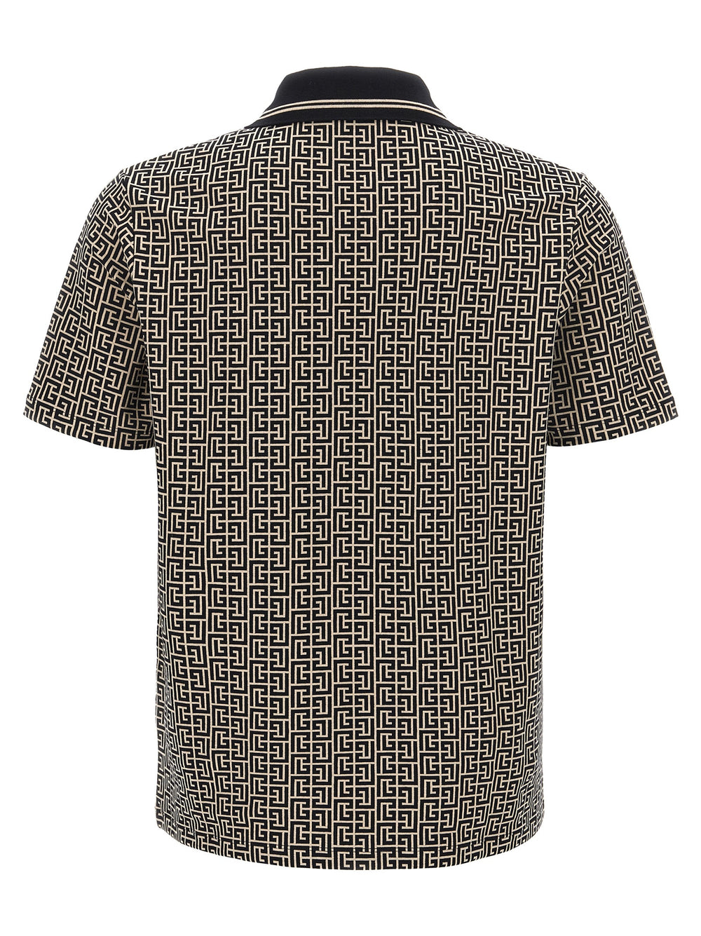 Balmain Βαμβακερό Bicolor Polo σε Λευκό/Μαύρο