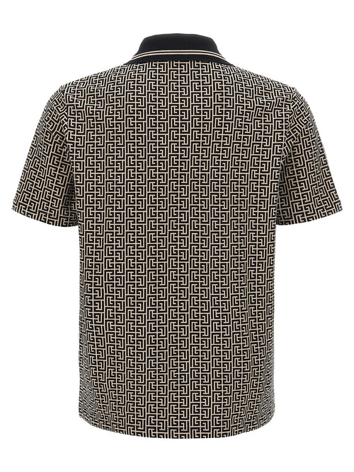 Balmain Βαμβακερό Bicolor Polo σε Λευκό/Μαύρο