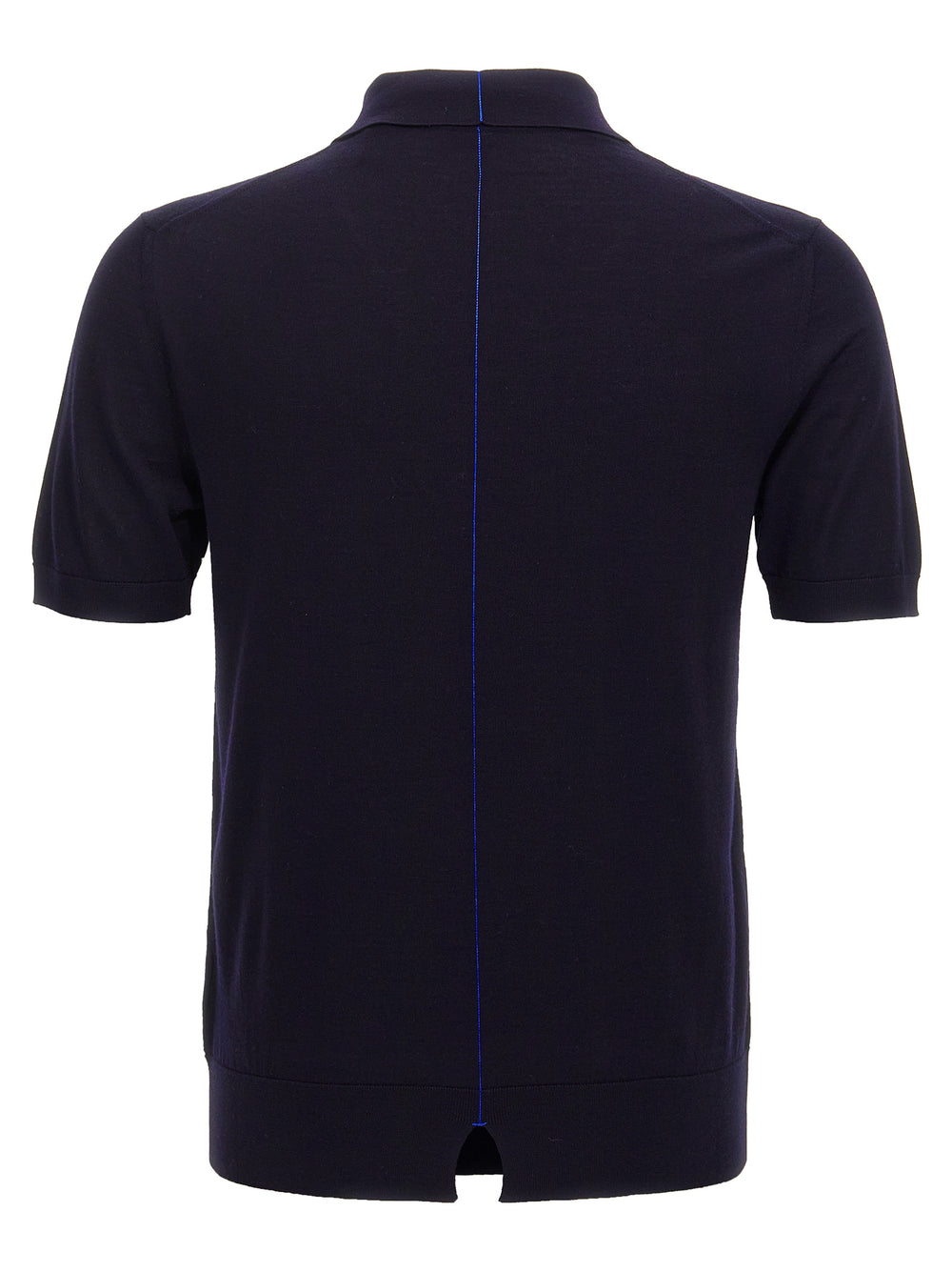 Blue Wool Polo Shirt