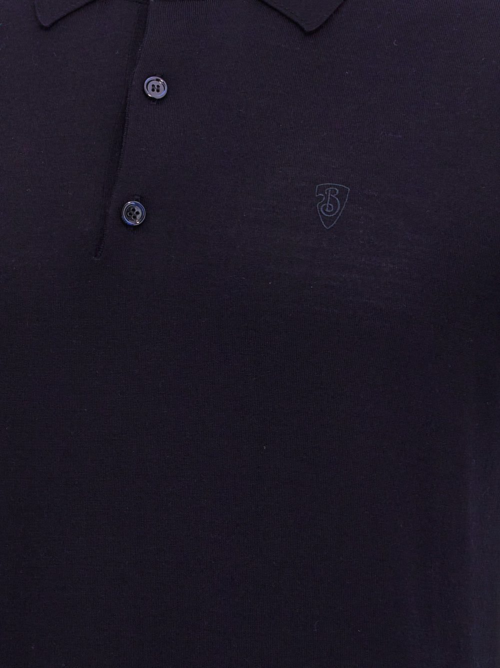 Blue Wool Polo Shirt