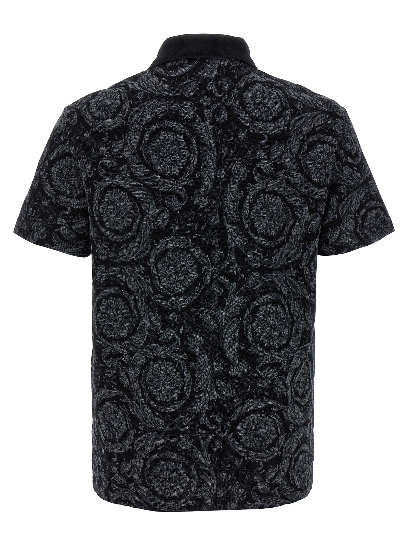 Versace Βαμβακερό Polo σε Γκρι