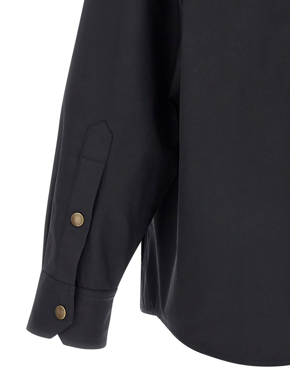Blue Polyester Full-Length Jacket