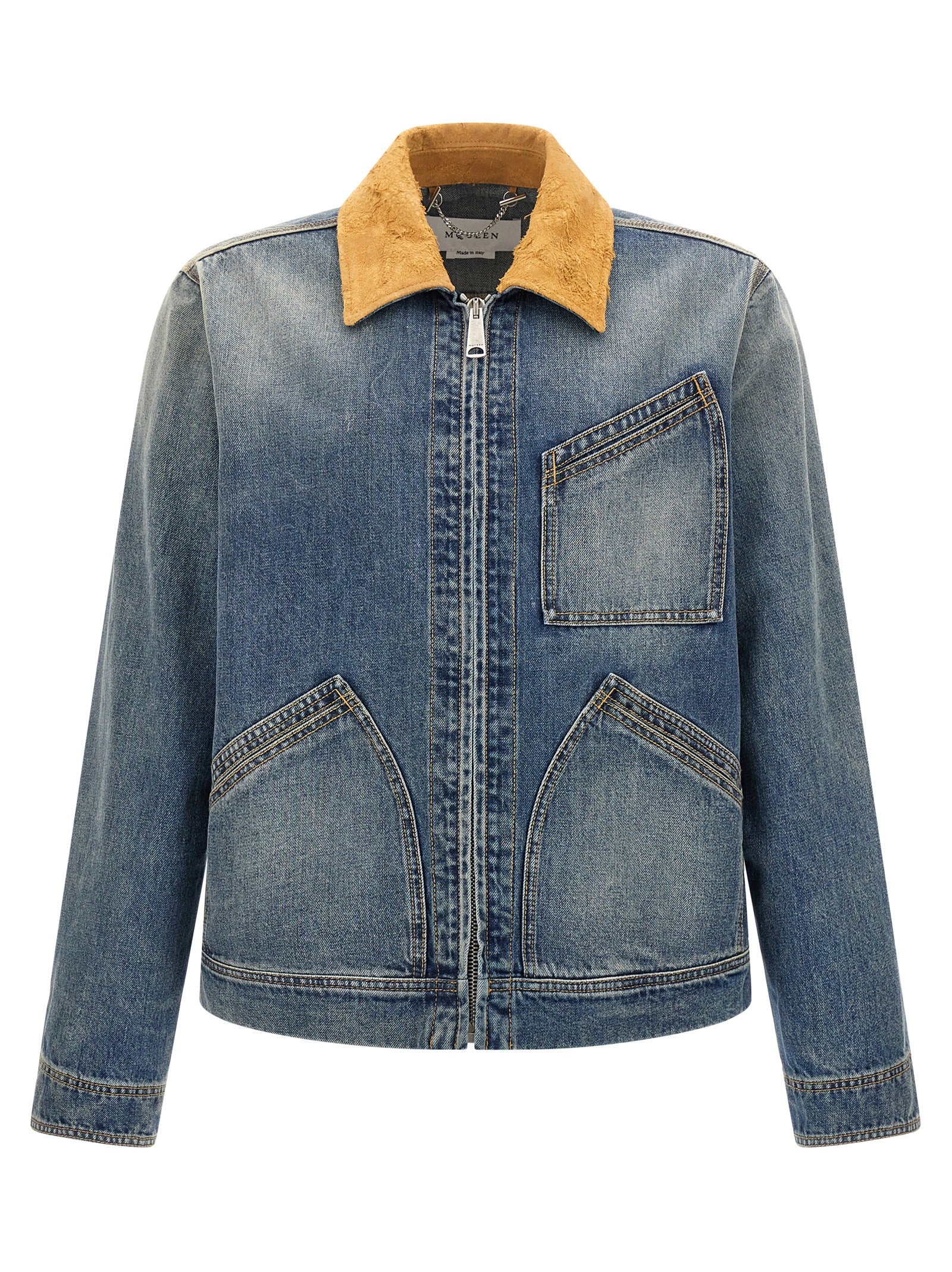 Blue Cotton Denim Jacket mens luxury fashion - Mens Edit