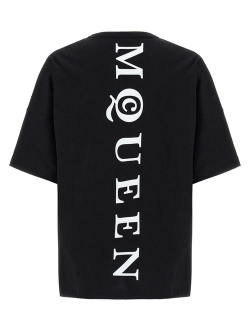 Alexander McQueen Βαμβακερό T-Shirt Bicolor σε Λευκό και Μαύρο