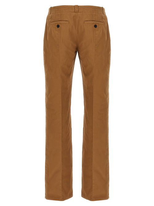 Alexander McQueen Organic Cotton Chino Trousers in Brown