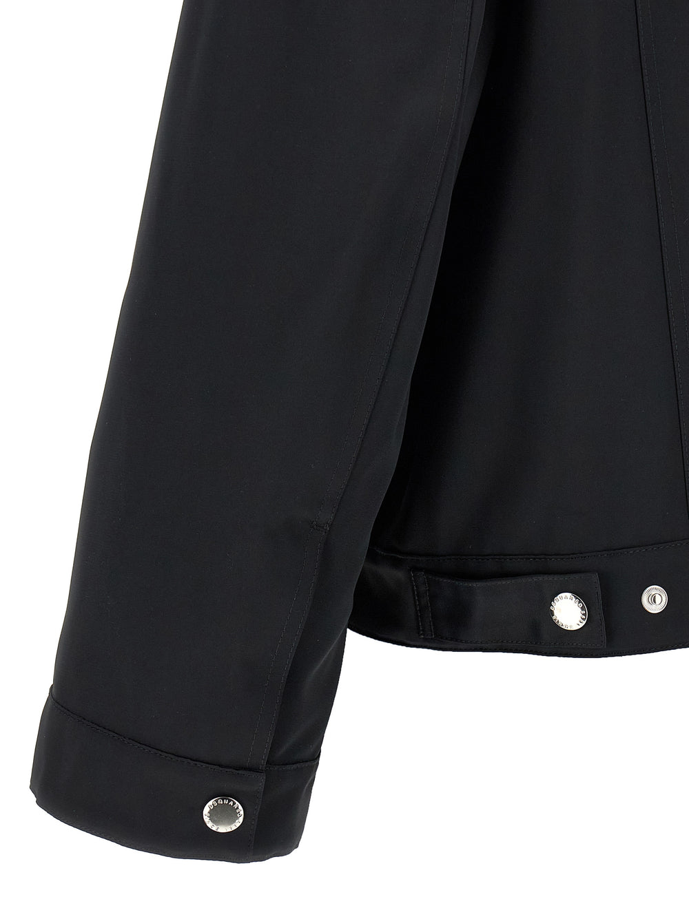 Black Polyester Full-Length Jacket