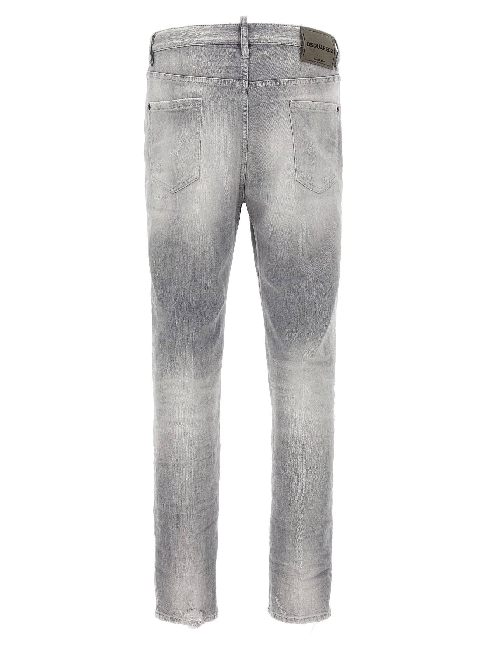 Dsquared² Βαμβακερό Straight-Leg Jeans σε Γκρι