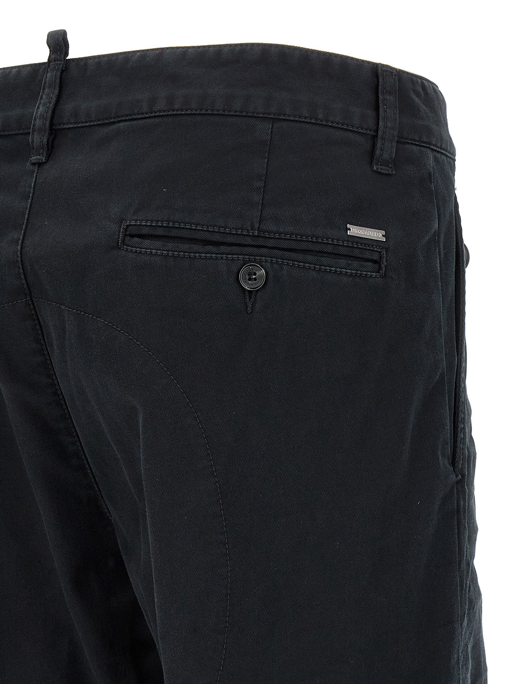 Black Cotton Chino Pants