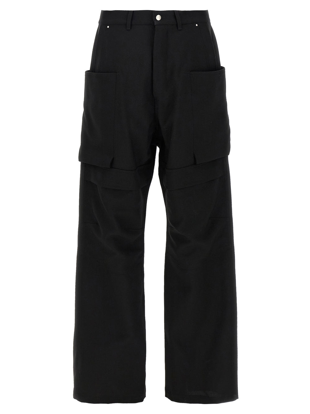 Black Virgin Wool Cargo Pants