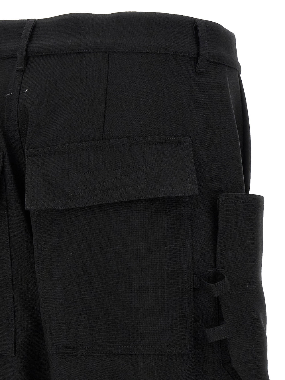 Black Virgin Wool Cargo Pants
