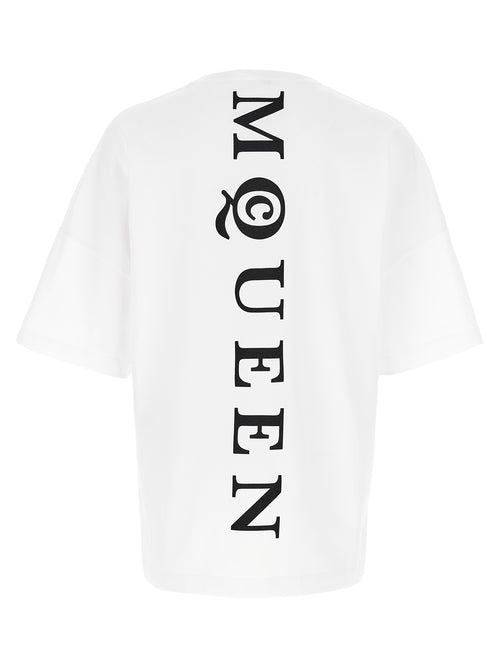 Alexander McQueen Βαμβακερό Bicolor T-Shirt σε Λευκό και Μαύρο