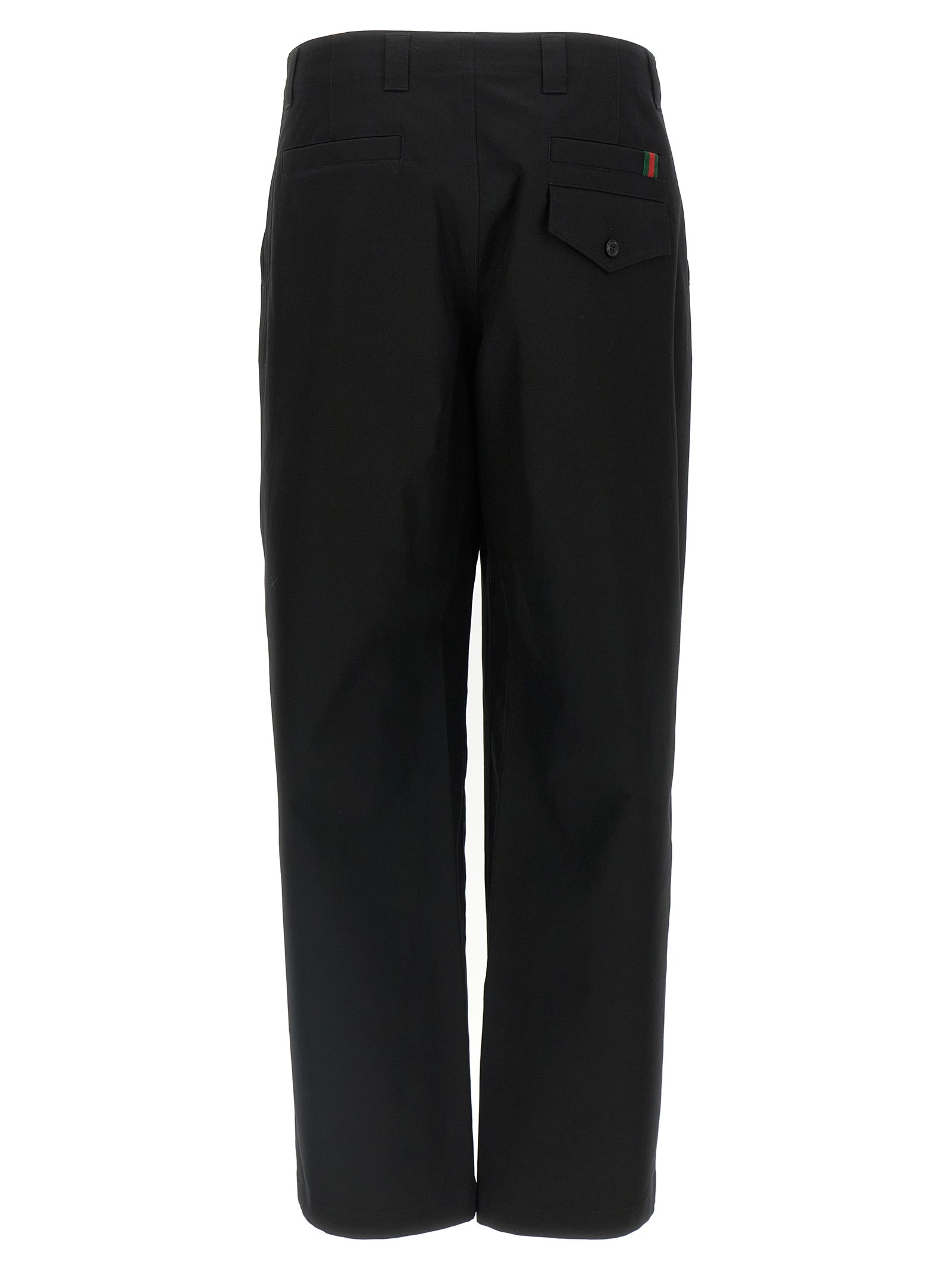 Black Cotton Casual Pants