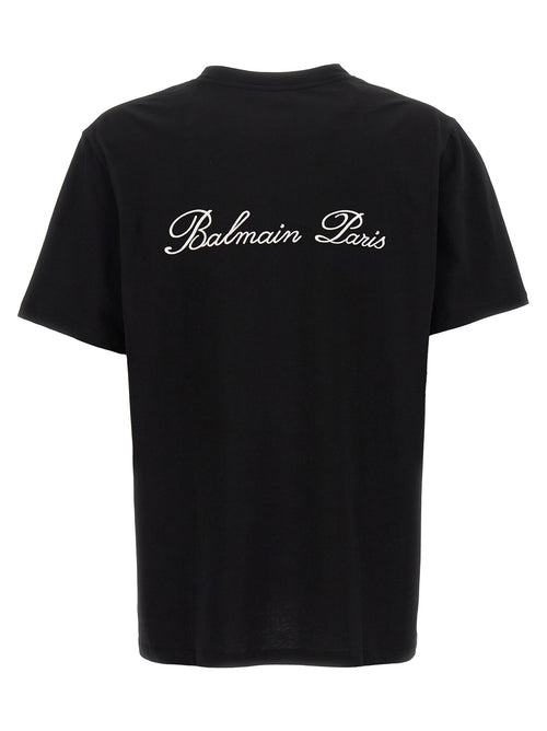Balmain Βαμβακερό T-Shirt σε Λευκό και Μαύρο
