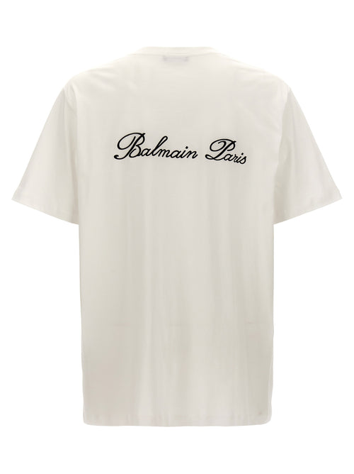 Balmain Βαμβακερό Bicolor T-Shirt σε Λευκό και Μαύρο