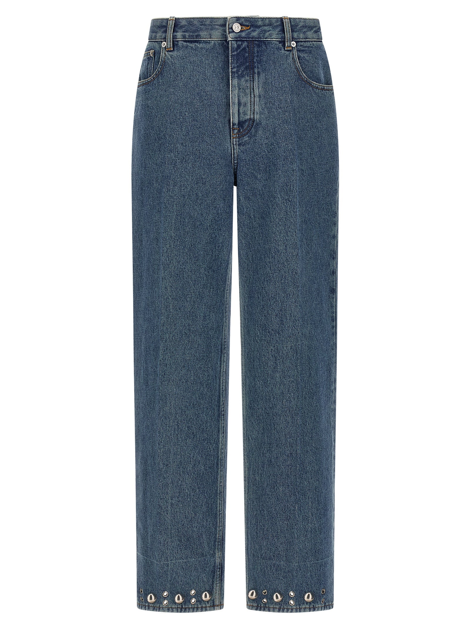 Valentino Garavani Βαμβακερό Straight-Leg Jeans σε Μπλε