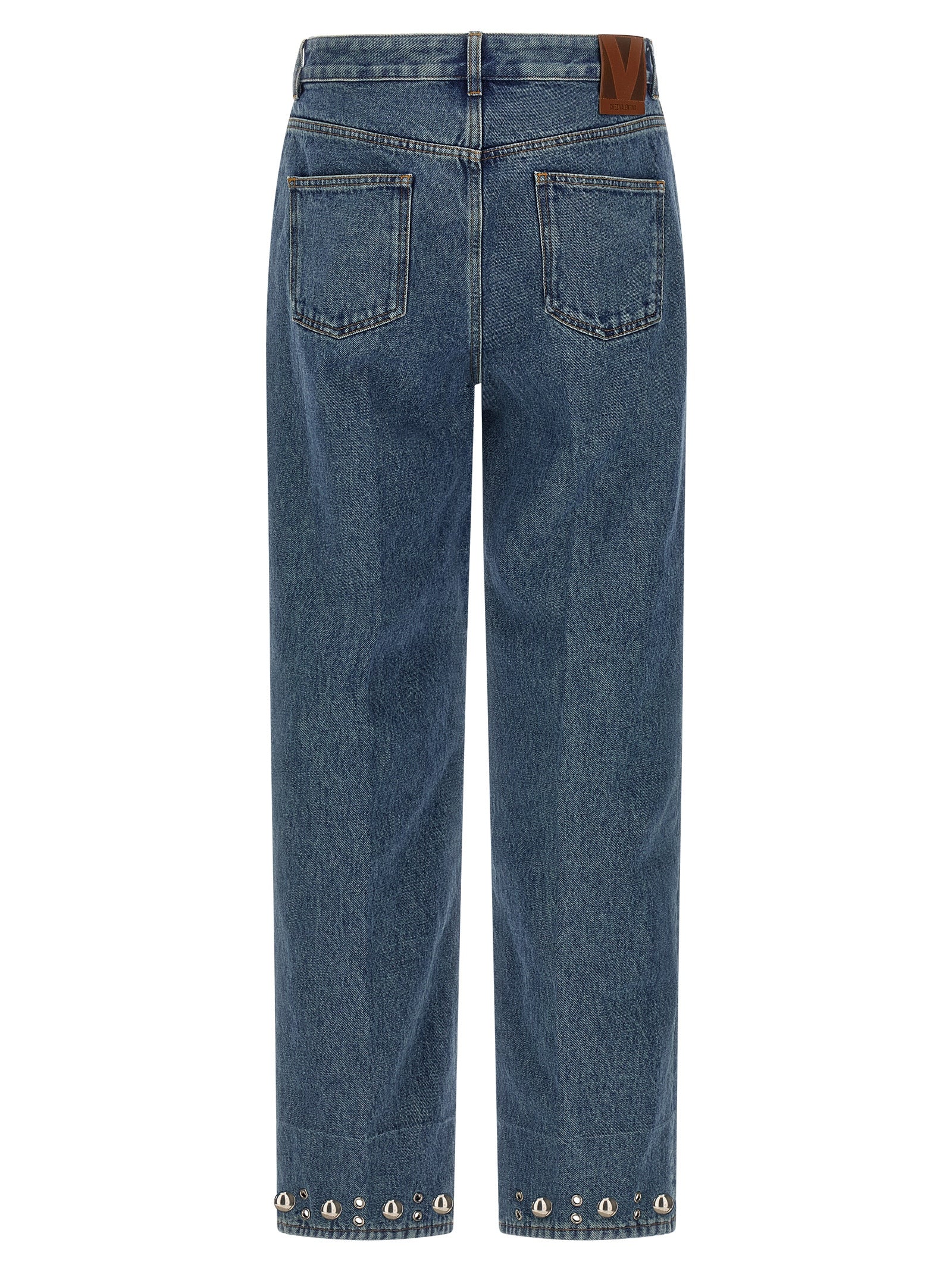 Valentino Garavani Βαμβακερό Straight-Leg Jeans σε Μπλε