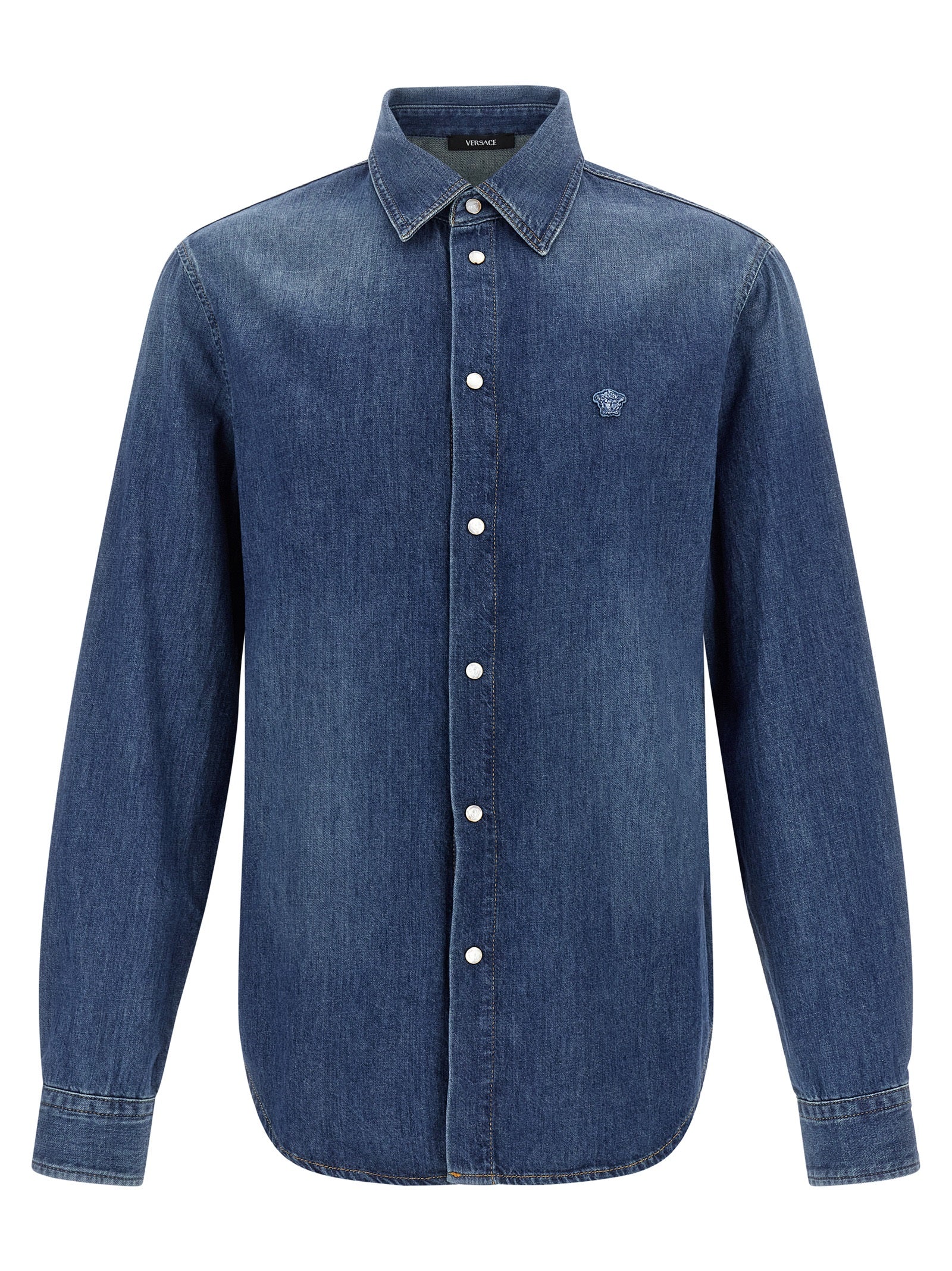Versace Βαμβακερό Denim Πουκάμισο σε Μπλε