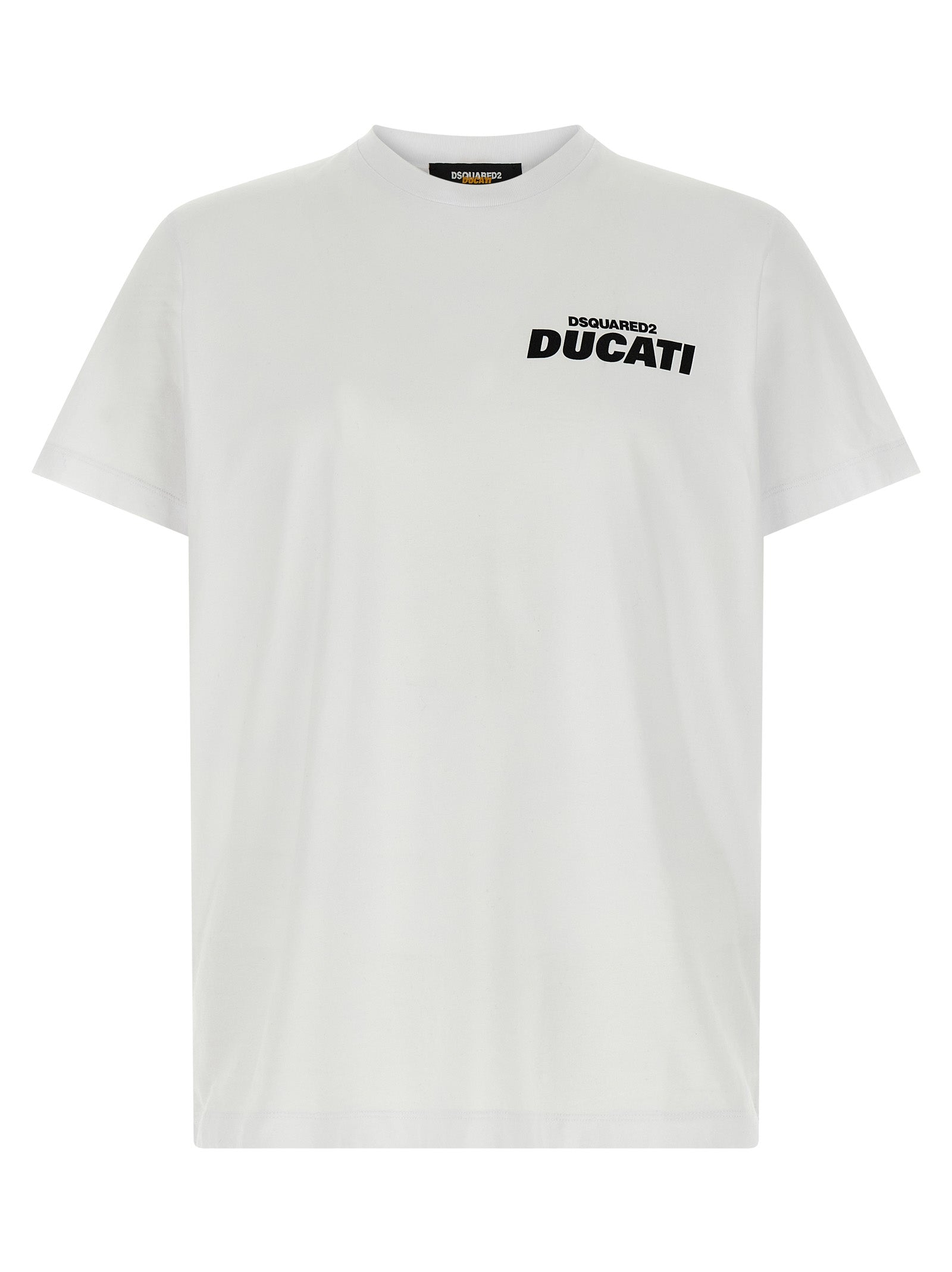 Dsquared² x Ducati Βαμβακερό T-Shirt σε Λευκό/Μαύρο