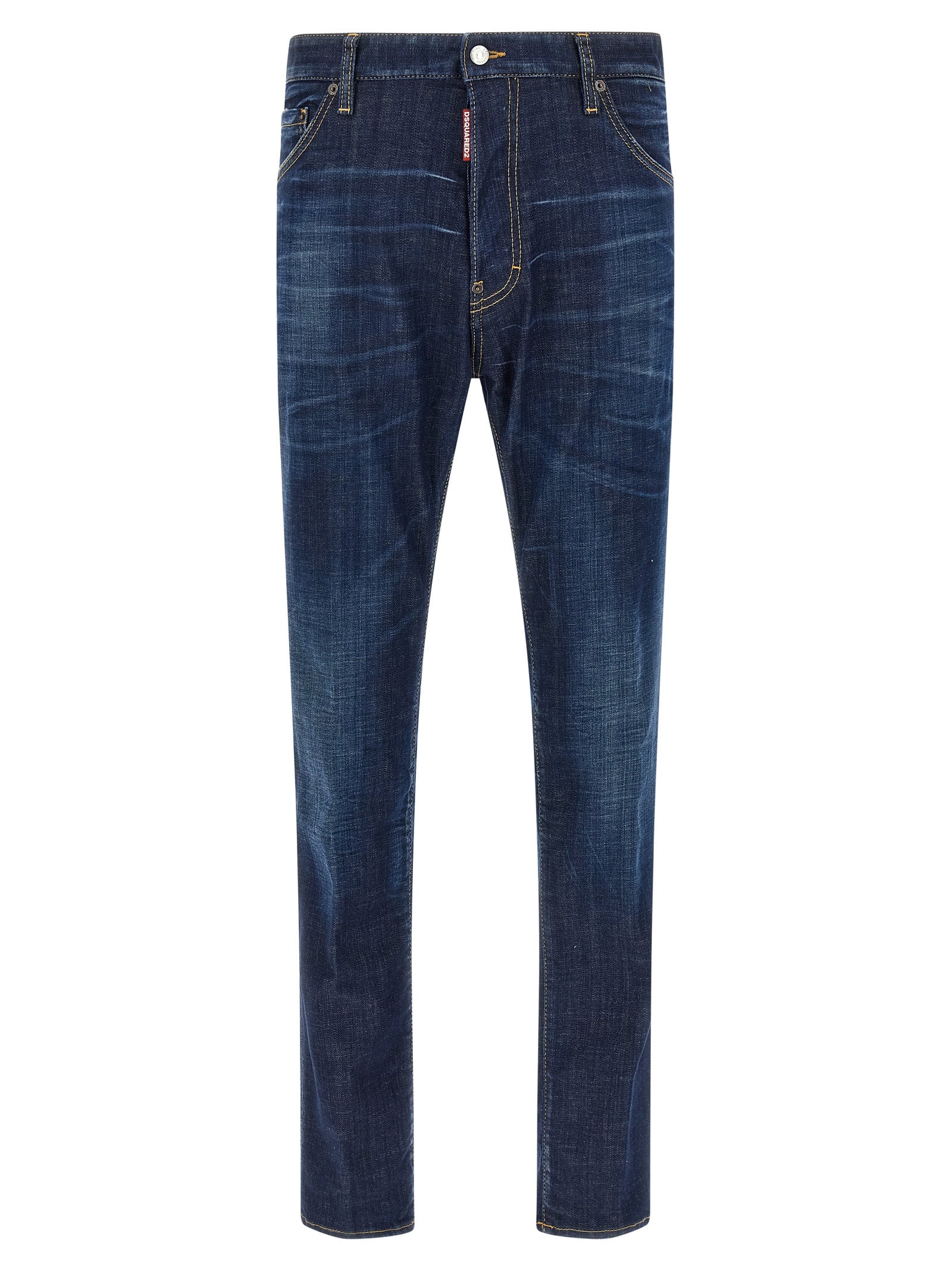 Dsquared² Βαμβακερά Straight-Leg Jeans σε Μπλε