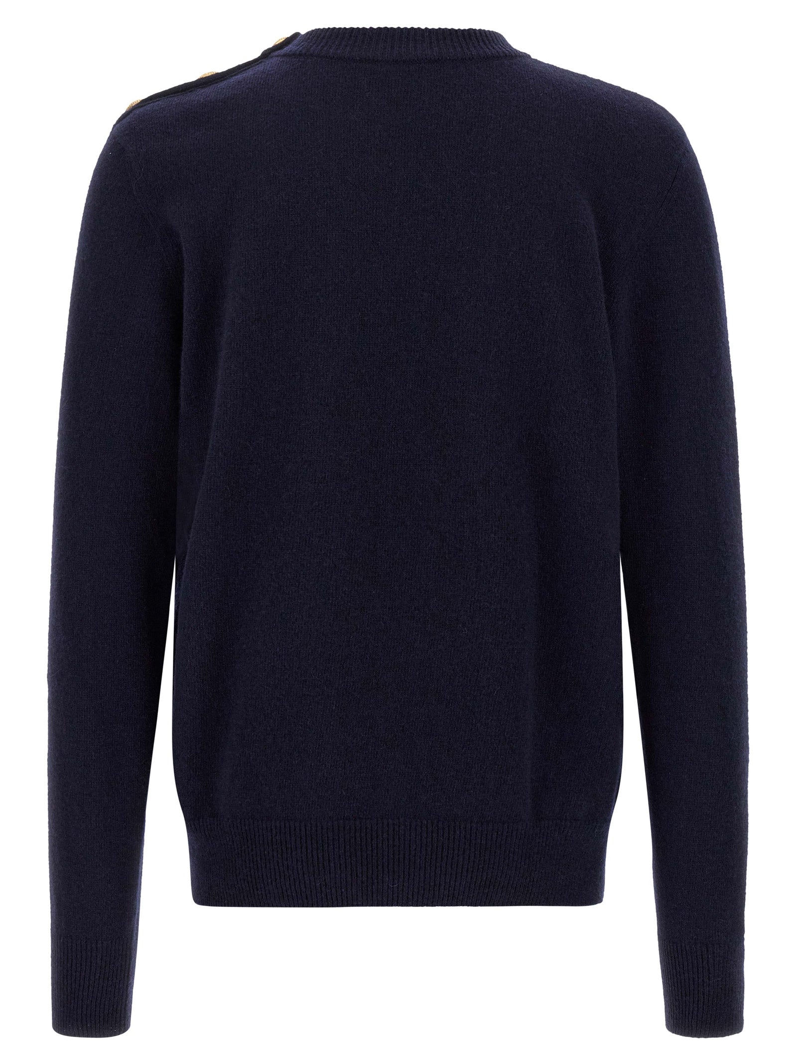 Balmain Cardigan από Κασμίρι και Παρθένο Μαλλί σε Μπλε