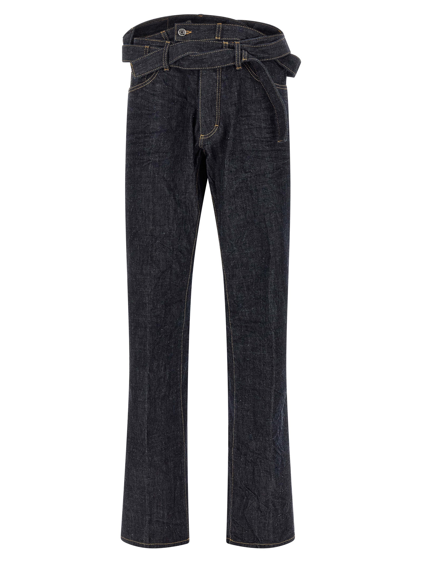 Blue Cotton Straight-Leg Jeans mens luxury fashion - Mens Edit